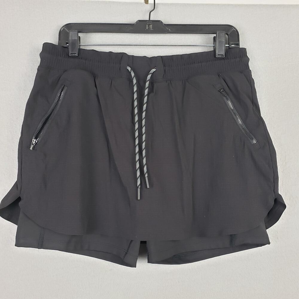 Athleta Women's Size 12 Trekkie Shorts Black Double Layer Athletic Hike Gorpcore